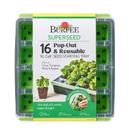 Bandeja de Germinação Burpee SuperSeed 16 Células XL Reutilizável e Seguro para Lava-louças Para Sementes de Legumes, Flores e Ervas Kit de Cultivo Interno para Mudas de Raiz Profunda, Verde