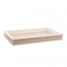 Bandeja de Madeira com Sisal Trançado Branca 37,5cm x 23,5cm - Woodart