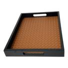 Bandeja de Madeira Mdf com fundo Rattan Retangular Bandeja de Madeira Mdf com fundo Rattan Retangular