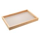 Bandeja De Madeira Pinus Com Fundo Laqueado Off White 45x30x4,5