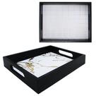 Bandeja de madeira retangular com alca estampas sortidas 26x204,2cm - Fwb