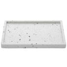 Bandeja de Mármore Terrazzo Lyor 26,5x17x2cm Decorativa Retangular Branca Casa Banheiro