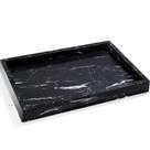 Bandeja de mármore YMXYJM Real Natural Marble Stone 30x20x3cm preta