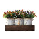 Bandeja de mesa decorativa CALAVAK de madeira com 3 flores de Milão