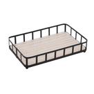 Bandeja de Metal com Fundo MDF Retangular Preto Fosco Lavabo, Bar, Sala 21x13x4,5cm Casa Del Grande