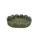 Bandeja de palha oval borda curva 35cm