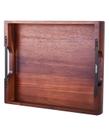 Bandeja de servir de madeira VEVOR Acacia Wooden com alças 43x31x5cm Bandeja de servir de madeira VEVOR Acacia Wooden com alças 43x31x5cm