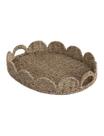 Bandeja de servir de vime StorageWorks Scalloped Edge Seagrass