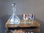 Bandeja de Servir Sala de Jantar/Bebidas/Café-Trevos 25x40cm-Espelhada Metal