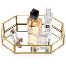 Bandeja de toucador Hipiwe Mirror Glass Vintage Octagonal Gold