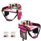 Bandeja de viagem infantil de 2 peças UTOLOVE 43x34x4cm, organizador rosa