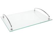 Bandeja De Vidro Decorativa 35x25 Cm Bar Banheiro Andrea Bebidas Aparador Organizador Decoração Elegância Sofisticação Alto Padrão Qualidade Luxo
