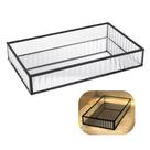 Bandeja Decorar/Servir De Metal Com Espelho Preta 15cm X 25cm X 4cm Lyor Premium