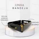 Bandeja Decorativa Acrílico Espelhado Retangular Preto