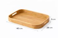 Bandeja Decorativa de Bambu para Café da Manhã Retangular TAMANHO:40 X 28 X 5