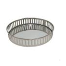 Bandeja Decorativa de Metal Prata com Espelho Bandeja Decorativa de Metal Prata com Espelho
