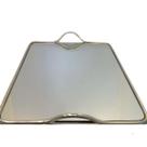 Bandeja Decorativa de Metal Prata com Espelho Bandeja Decorativa de Metal Prata com Espelho