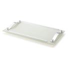 Bandeja Decorativa De Vidro Branco Perolizado 30x50 Cm Alto Padrao Luxo Servir Decorar Organizar Casa Cozinha Banheiro