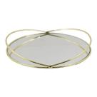 Bandeja Decorativa Dourada Espelhada - Laradore 25cm Redonda