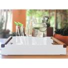 Bandeja Decorativa em Aço Carbono Linha Nexo Cor Branca 40x25cm