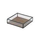 Bandeja Decorativa Em Vidro Metal e material sintético Marrom 15cm AH0604 BTC Bandeja Decorativa Em Vidro Metal e material sintético Marrom 15cm AH0604 BTC
