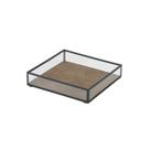 Bandeja Decorativa Em Vidro Metal e material sintético Marrom 18cm AH0605 BTC Bandeja Decorativa Em Vidro Metal e material sintético Marrom 18cm AH0605 BTC