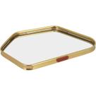 BANDEJA DECORATIVA ENFEITE ESPELHADO METAL 26x17cm DOURADO LAVABO