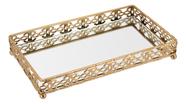 BANDEJA DECORATIVA ENFEITE PARA SERVIR LAVABO ESPELHADO METAL 3x22x13cm DOURADO BANDEJA DECORATIVA ENFEITE PARA SERVIR LAVABO ESPELHADO METAL 3x22x13cm DOURADO