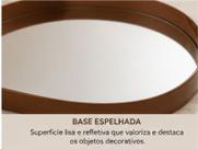 Bandeja Decorativa Espelhada em Couro Oval Organização Sofisticada para Sala, Quarto e Lavabo
