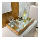 Bandeja Decorativa Espelhada Laqueada Amadeirada Bar Sala Taças Bandeja Decorativa Espelhada Laqueada Amadeirada Bar Sala Taças