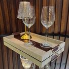Bandeja Decorativa Grey G em Tecido e material sintético com Argolas Douradas