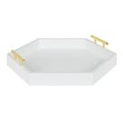 Bandeja decorativa Kate and Laurel Lipton Hexagon branca/dourada