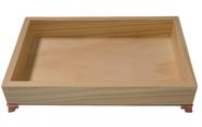 bandeja decorativa madeira pinus pé rose 31x20