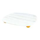 Bandeja Decorativa Marmore Branco 48cm Pés Redondo Madeira