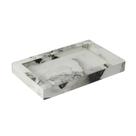 Bandeja Decorativa Marmorizada Preto com Branco 14x22 cm