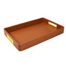 Bandeja Decorativa Menor 48cm Retangular Marrom e Dourado Bandeja Decorativa Menor 48cm Retangular Marrom e Dourado