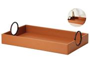 Bandeja Decorativa Mesa Posta Multiuso Retangular Com Alça Grande Decoração Atemporal Escritório Sala Quarto Penteadeira Porta Objetos Joias Bijuteria