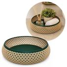 Bandeja Decorativa Multiuso para Banheiro Redonda Design Palhinha Treliça Prime 23cm - Mundial Casa