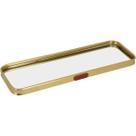BANDEJA DECORATIVA PARA SERVIR ESPELHADO METAL 30x10cm DOURADO