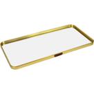 Bandeja Decorativa Para Servir Retangular Home&co Com Espelho Metal 1x40x20cm Dourado