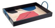 BANDEJA DECORATIVA PARA SERVIR RETANGULAR MDF 10x30x43cm PRETO