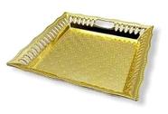 Bandeja Decorativa Quadrada Multiuso em Plástico Resistente Metalizada 24cm