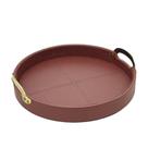 Bandeja Decorativa Redonda em material sintético Marsala 40cm Espressione
