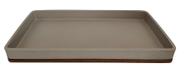 Bandeja Decorativa Retangular em Resina Cinza 40cm PO0144 BTC