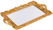 Bandeja decorativa Sooyee Gold Mirror 15,3 x 9,8 cm com alça
