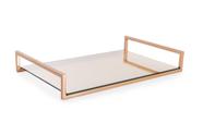 Bandeja Decorativa Vidro e Aço Frame 40cm Suporte P/ Objetos