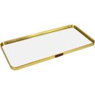 BANDEJA DECORATIVO PARA SERVIR RETANGULAR HOME&CO COM ESPELHO METAL 1x40x20cm DOURADO