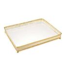 Bandeja Dourada Em Metal Espelhado 7172 4,5x27x19cm Mart