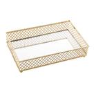 Bandeja Dourada Metal com Espelho Retangular Barcelona Mesa Penteadeira Decoração Lyor Bandeja Dourada Metal com Espelho Retangular Barcelona Mesa Penteadeira Decoração Lyor