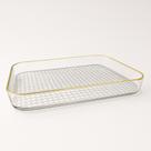 Bandeja Dourada Multiuso Organizadora Decorativa Grande 30cm